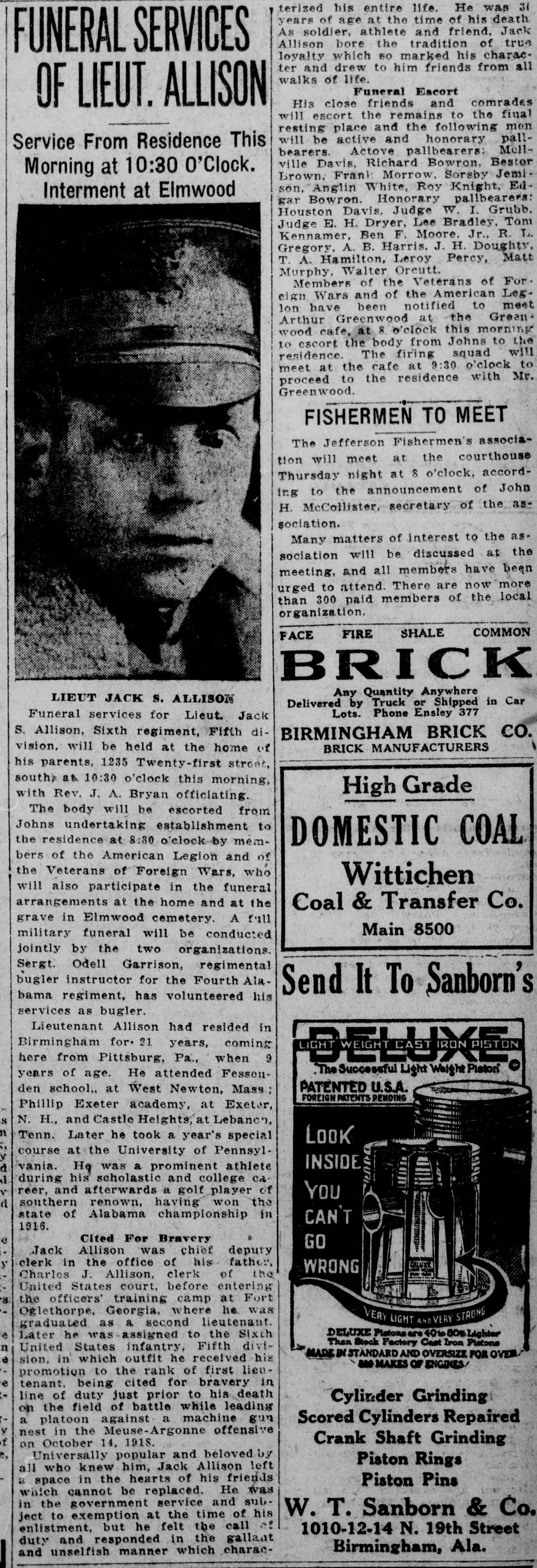 Lieut. Jack Allison obituary